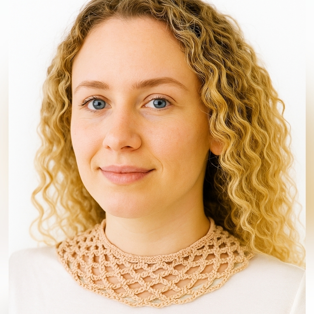 Hand Crafted Crochet Collar Handmde Knit Necklace Beige 100% cotton Fishnet Tie